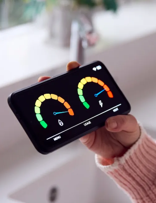 Person checks smart meter on their phone